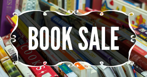 Book Sale sign with books