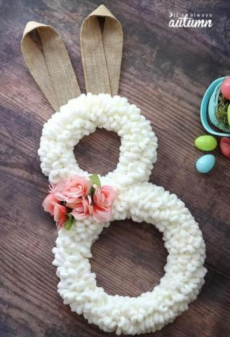 white ring bunny wreath