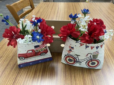 Colorful flower pots