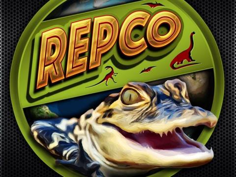 green alligator with yellow text spelling REPCO