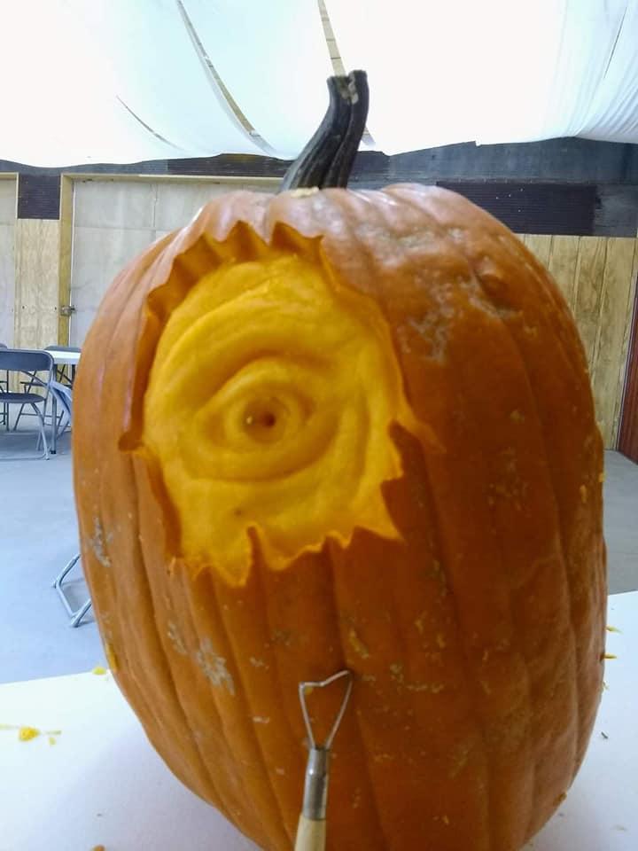 orange carved pumpkin