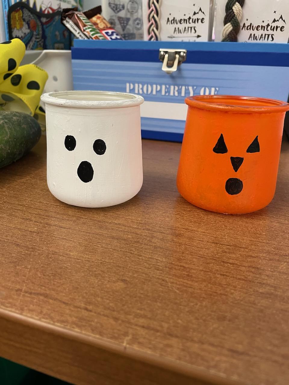 Pumpkin ghost jars